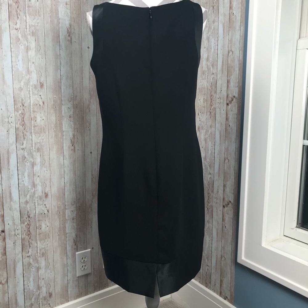 Amanda Smith satin trim black sheath sz 14 - Picture 5 of 8